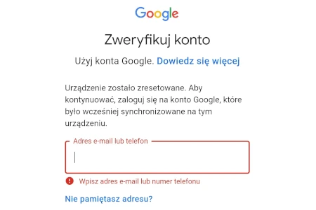 usunięcie konta blokaday Google FRP Samsung